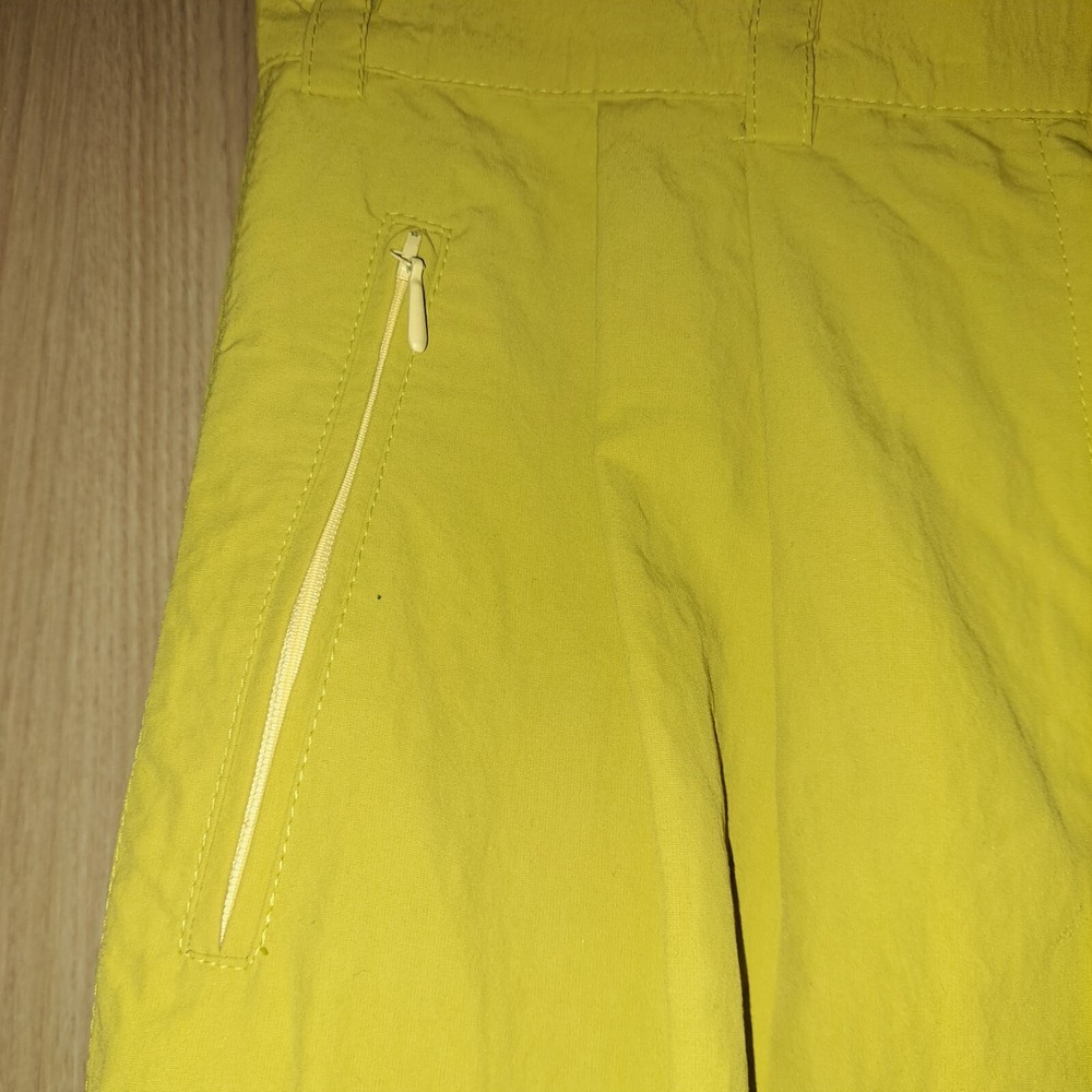 Vintage Cargo Capri Pants lime Tan Zip Pockets Relaxed Fit Women's‎ Size M - Picture 8 of 13